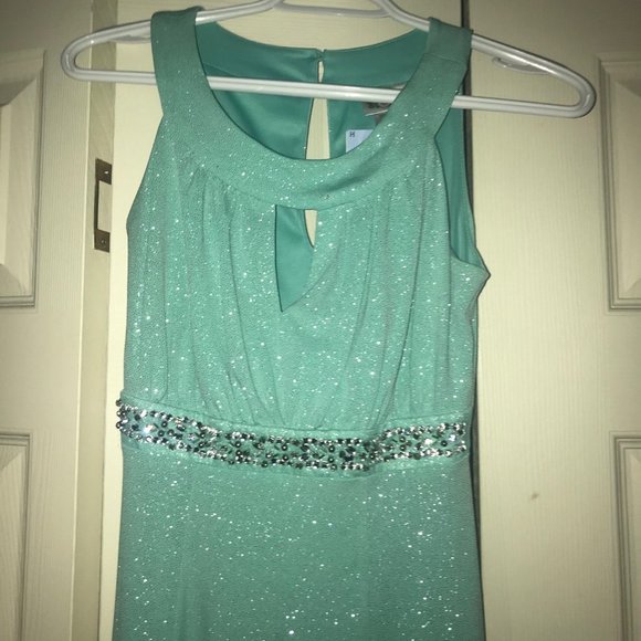 sparkly teal dress